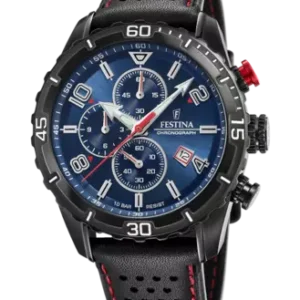 Black Leather Reloj Watch