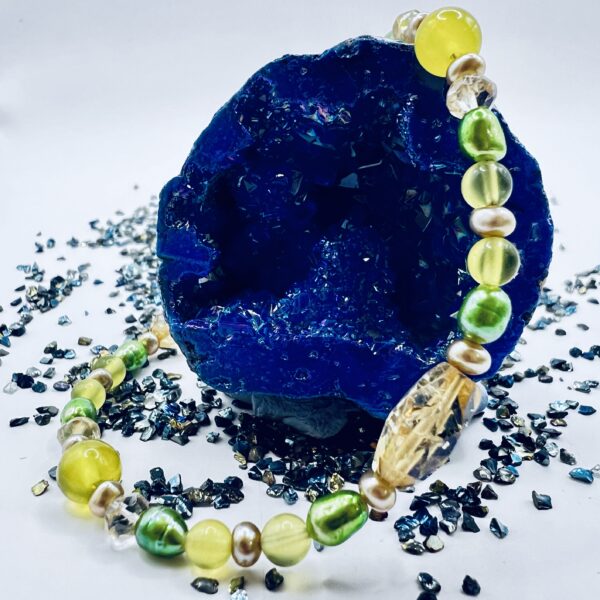 Green Gemstone Bead Bracelet