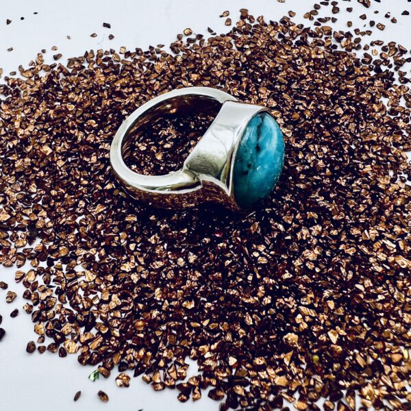 Large Silver Turquoise Ring