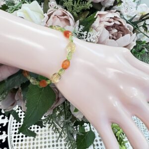 Orange Green Gemstone Bracelet