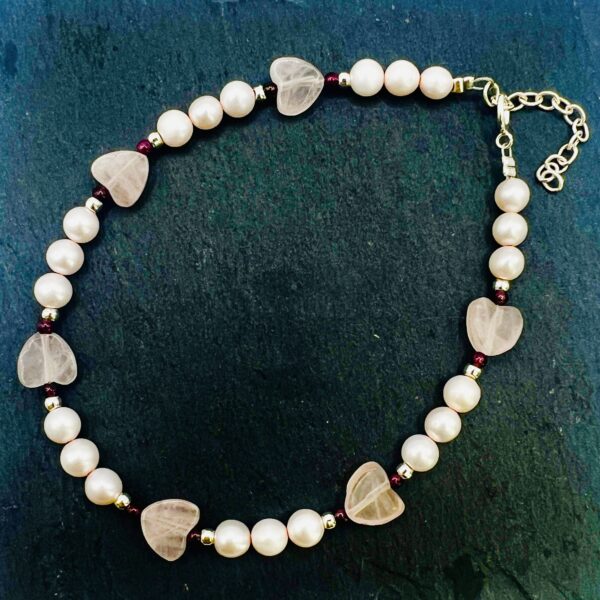 Rose Quartz and Pearl Bracelet