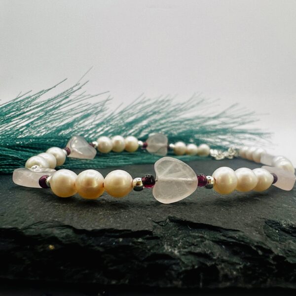 Rose Quartz and Pearl Bracelet