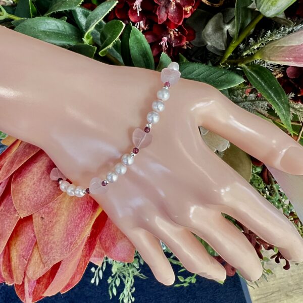 Rose Quartz and Pearl Bracelet