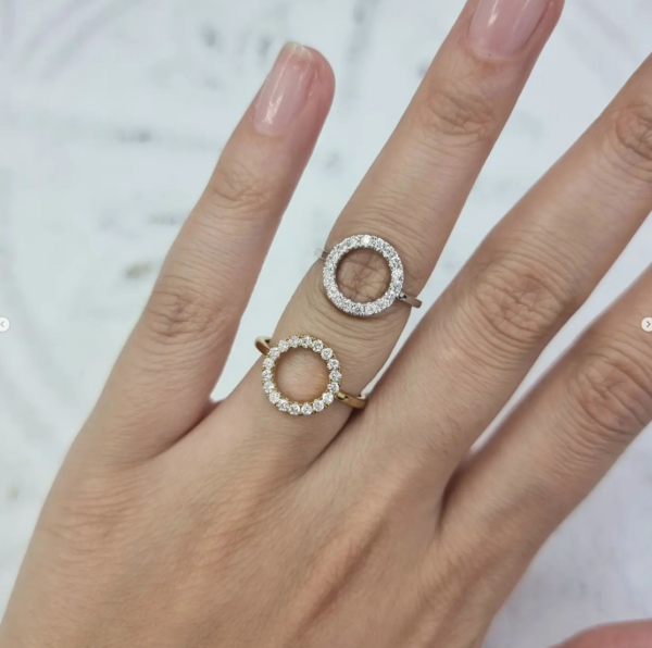 Diamond Open Circle Ring