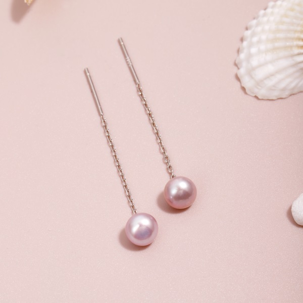 Pink Pearl Drop Earrings