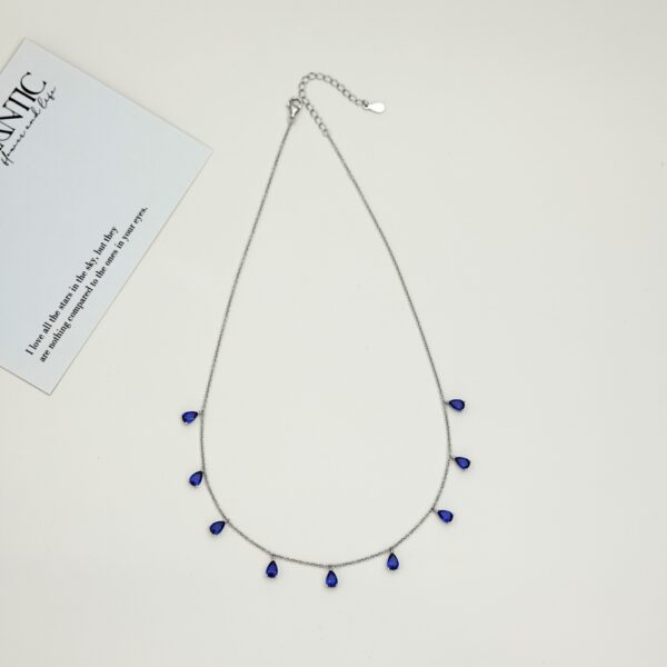 Blue Sapphire Droplet Necklace