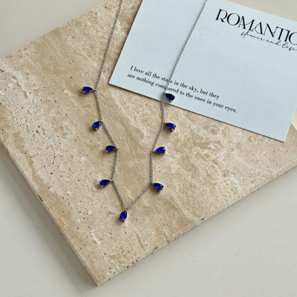 Blue Sapphire Droplet Necklace