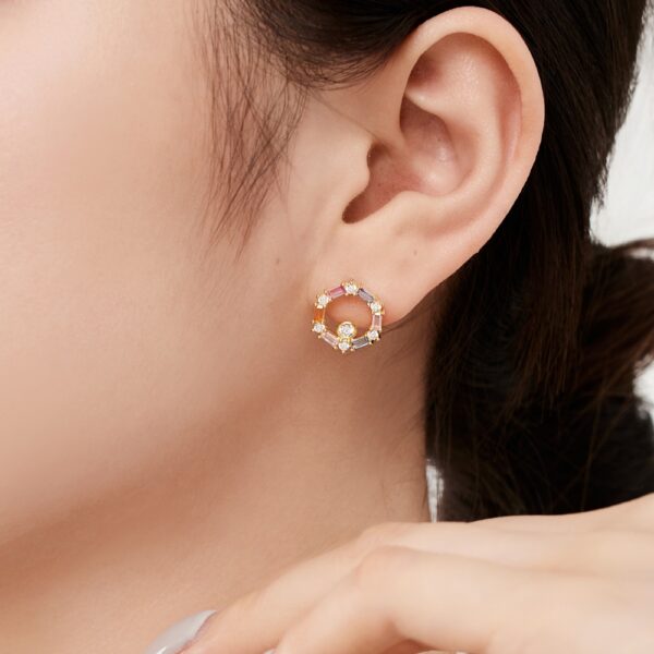 Colour Stone Gold Earrings