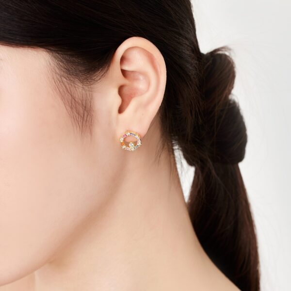 Colour Stone Gold Earrings