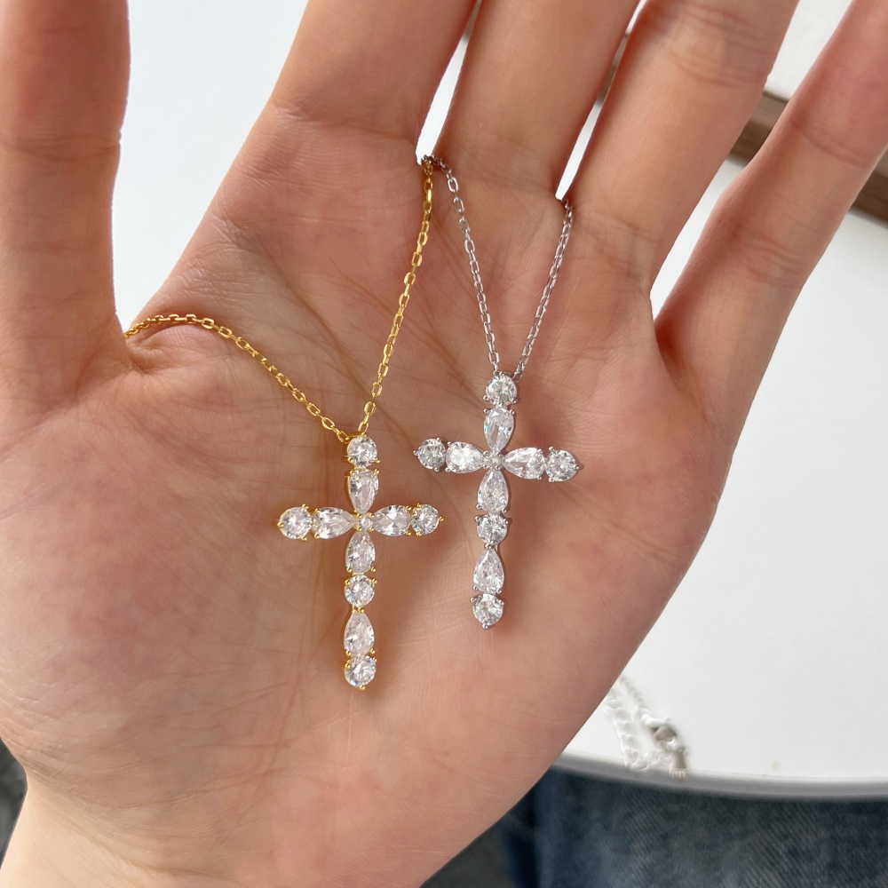 Cubic Zirconia Cross Necklace