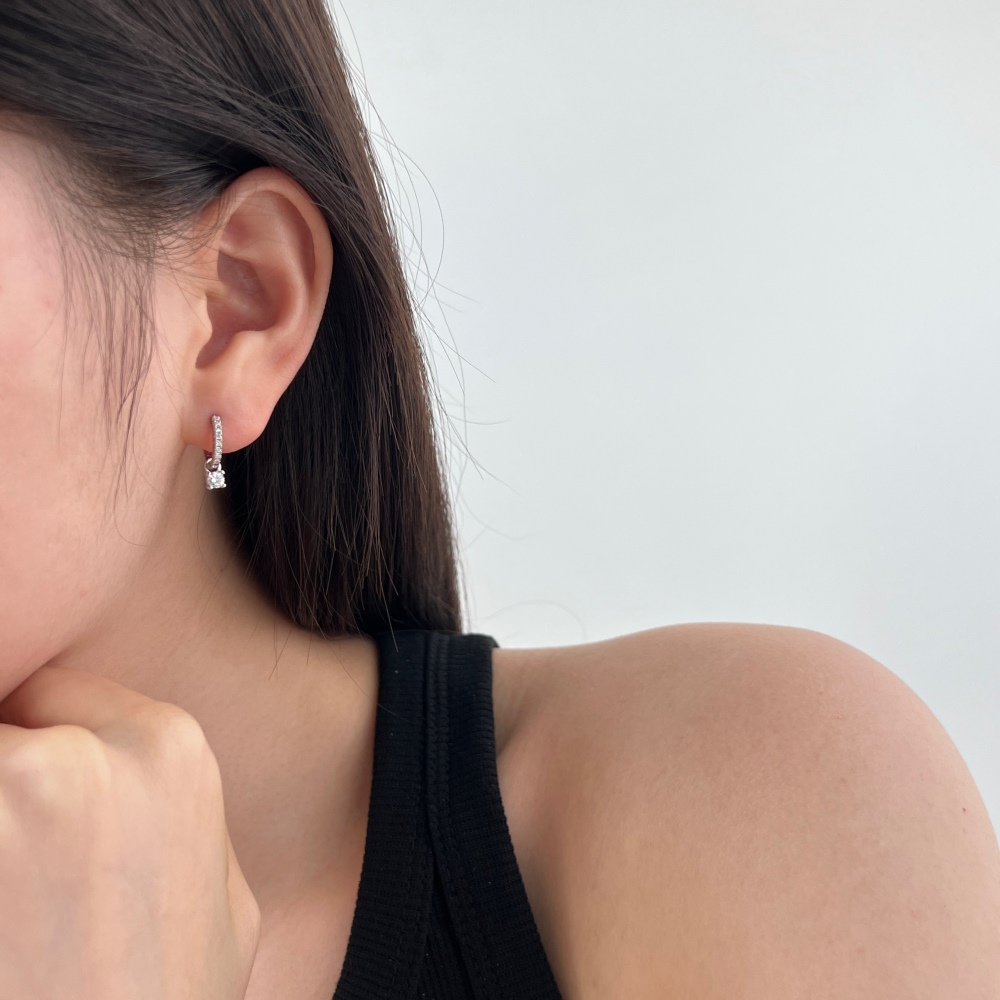 Dangling Earrings with Charm