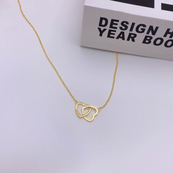 Double Silver Heart Necklace