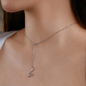 Drop Snake Necklace Silver