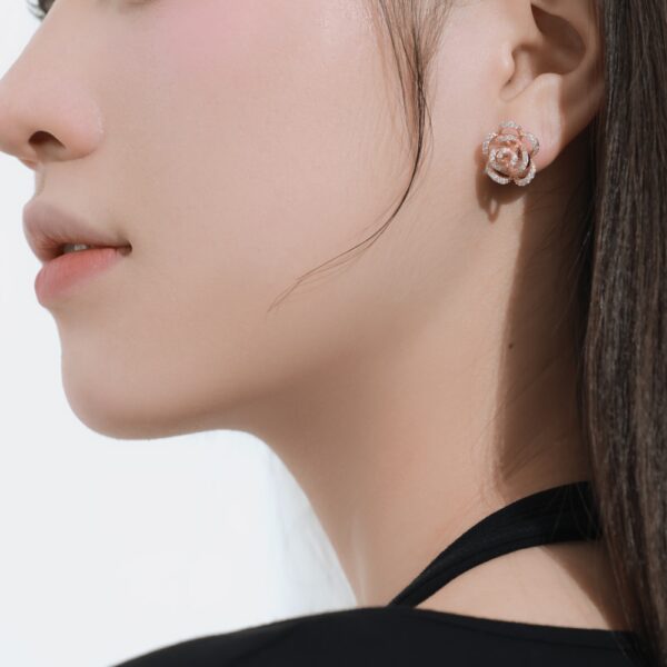 Flower Earrings Rose Gold