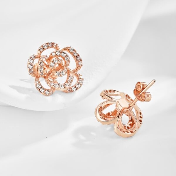 Flower Earrings Rose Gold