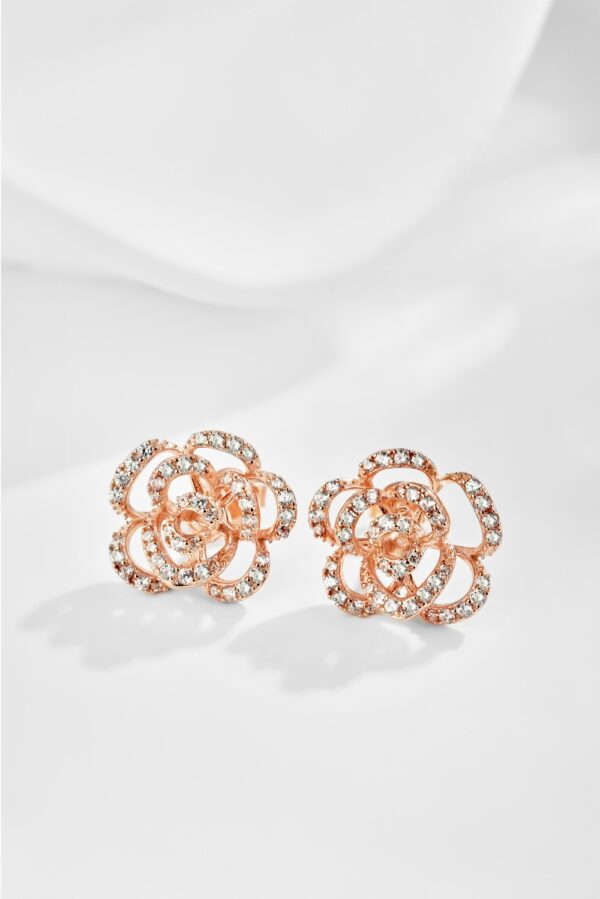 Flower Earrings Rose Gold