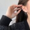 Front Facing Silver Hoops - Image 6