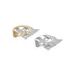 Gold CZ Letter ring