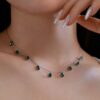 Green Emerald Droplet Necklace