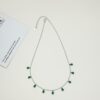 Green Emerald Droplet Necklace