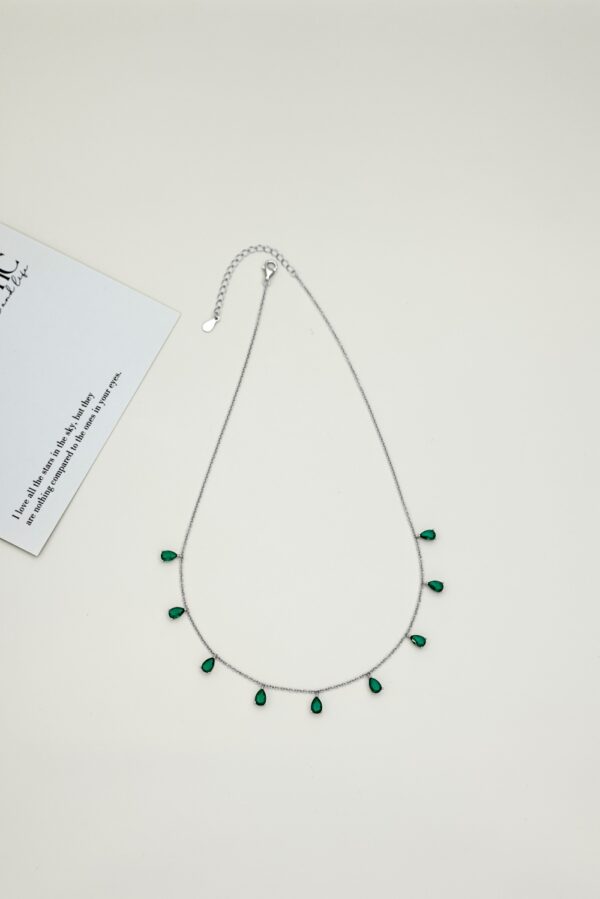 Green Emerald Droplet Necklace