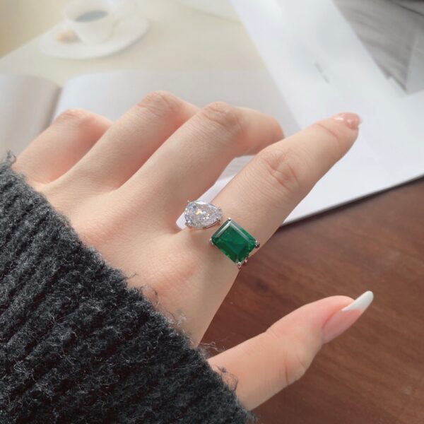 Green Stone Open Ring