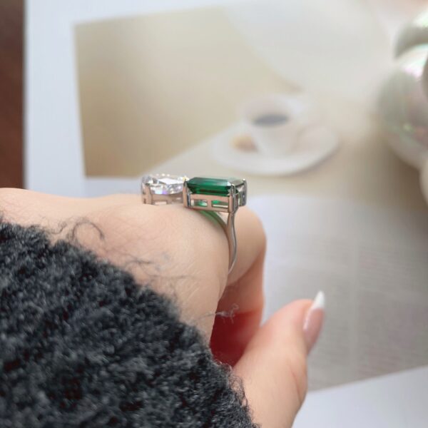 Green Stone Open Ring