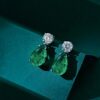 Green Tear Drop Earrings