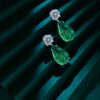 Green Tear Drop Earrings