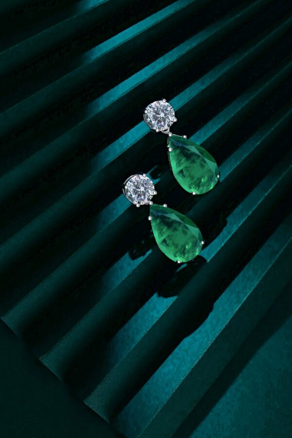 Green Tear Drop Earrings