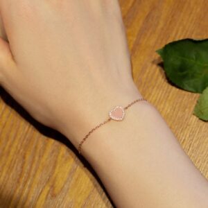 Pink Heart Rose Gold Bracelet