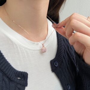 Pink Necklace in Rose Gold