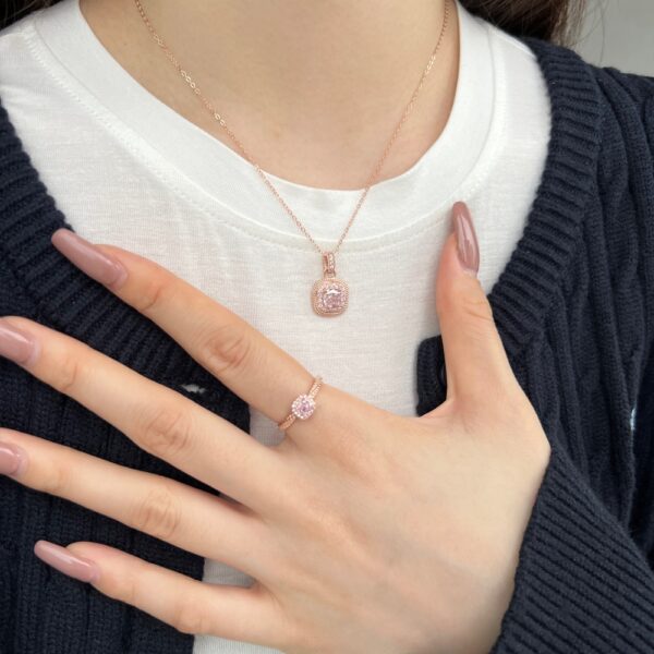 Pink Necklace in Rose Gold