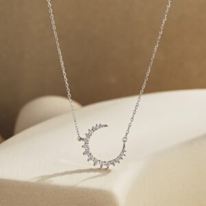 Silver Crescent Moon Necklace