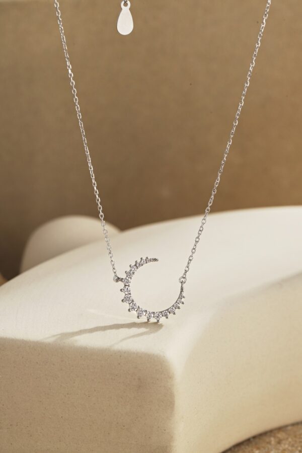 Silver Crescent Moon Necklace