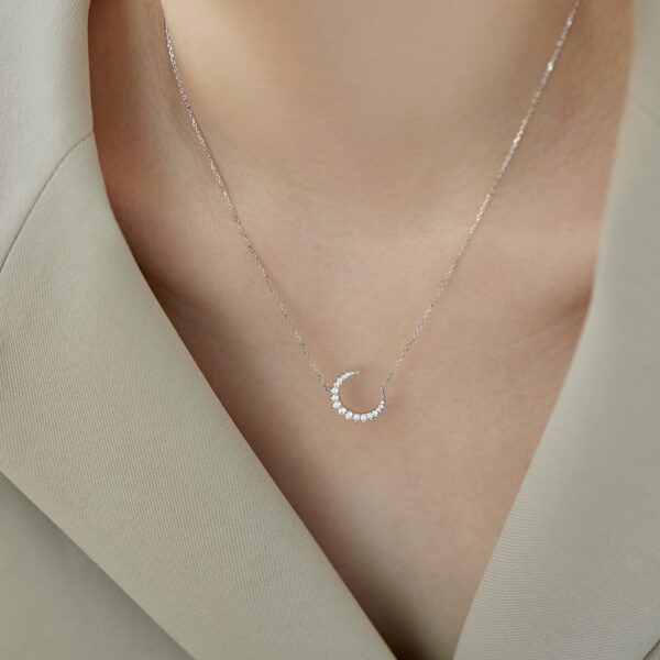 Silver Crescent Moon Necklace