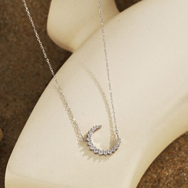 Silver Crescent Moon Necklace