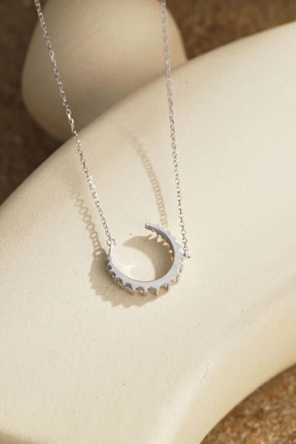 Silver Crescent Moon Necklace