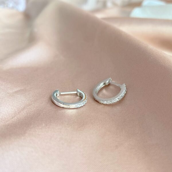 Silver Hoops with Stones