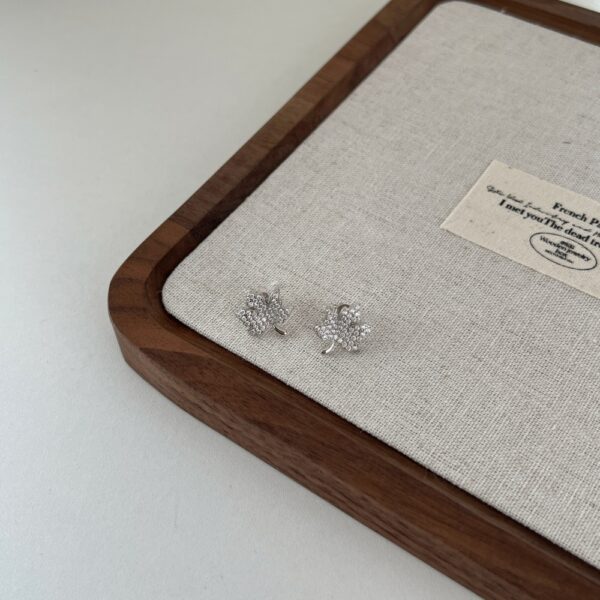 Silver Leaf Earrings Studs