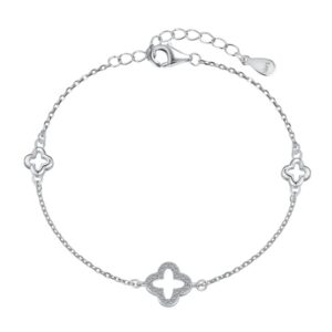 Silver Open Flower Bracelet