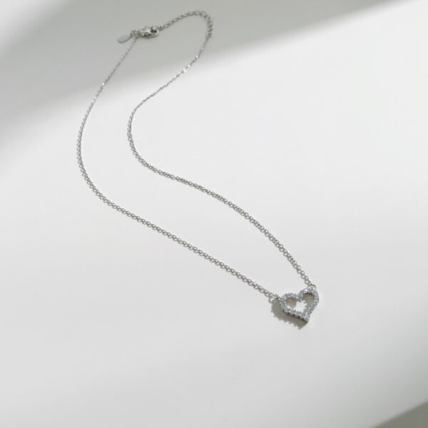 Silver Sparkly Heart Necklace