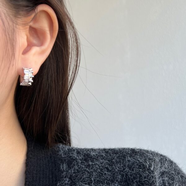 Silver Wavy Hoop Earrings