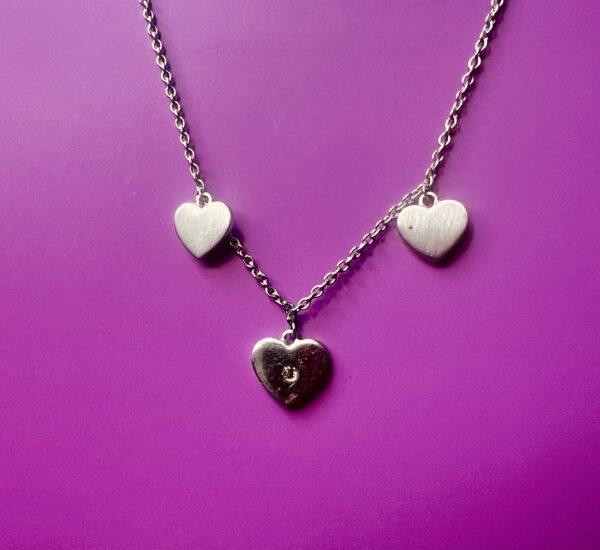 Triple Heart Silver Necklace