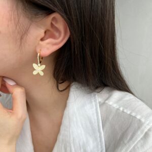 gold butterfly drop earrings